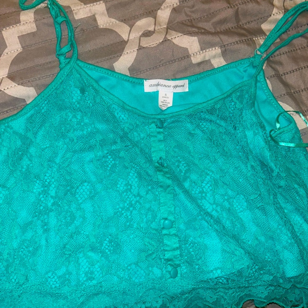 Blue laced crop top